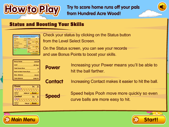 Home Run Derby Tutorial Screen